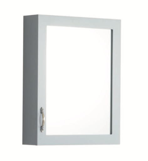 KDK 600mm Traditional Design Mirror Cabinet 100% Waterproof Pvc Matt Grey